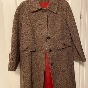 Tweed long coat with lining